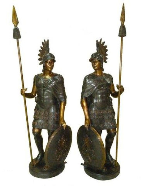 Centurion Warriors Bronze Statues Life Size Roman Officer Ancient
